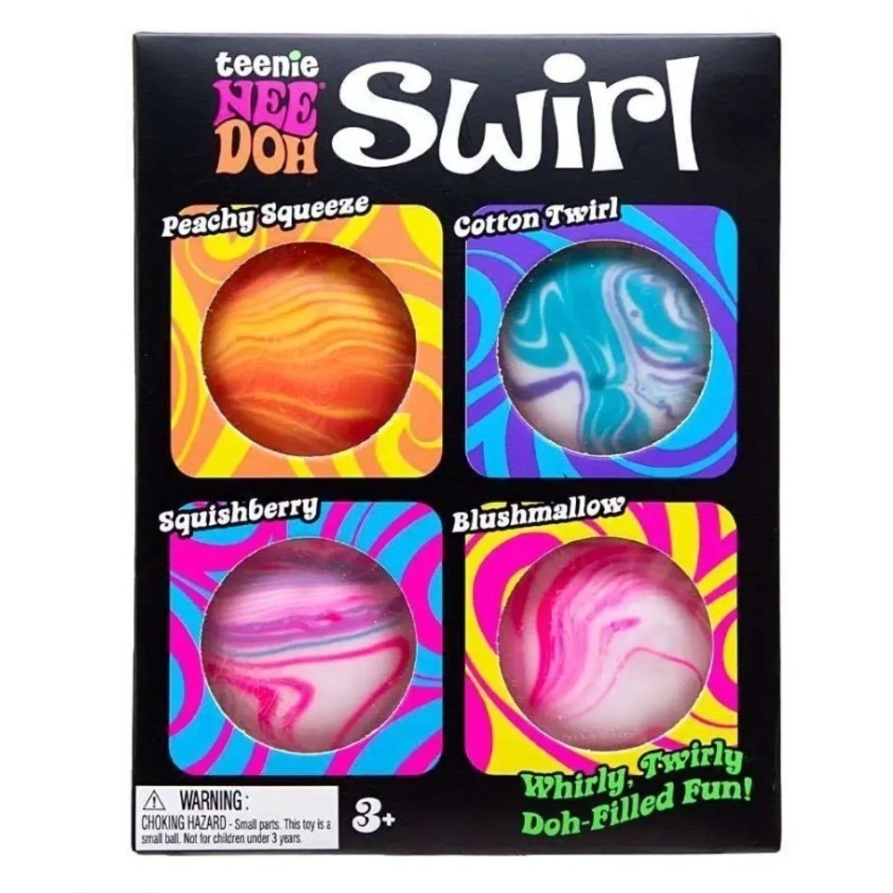 NeeDoh NIB Swirl Ball 4 Pack Blue Pink Purple Orange New 🚨 Tik Tok NEW